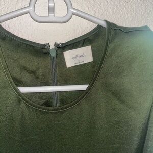 Wilfred (Aritzia) Green 3/4 sleeve midi dress